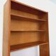 Large vintage oak wood bookcase shelf from the 50s 60s