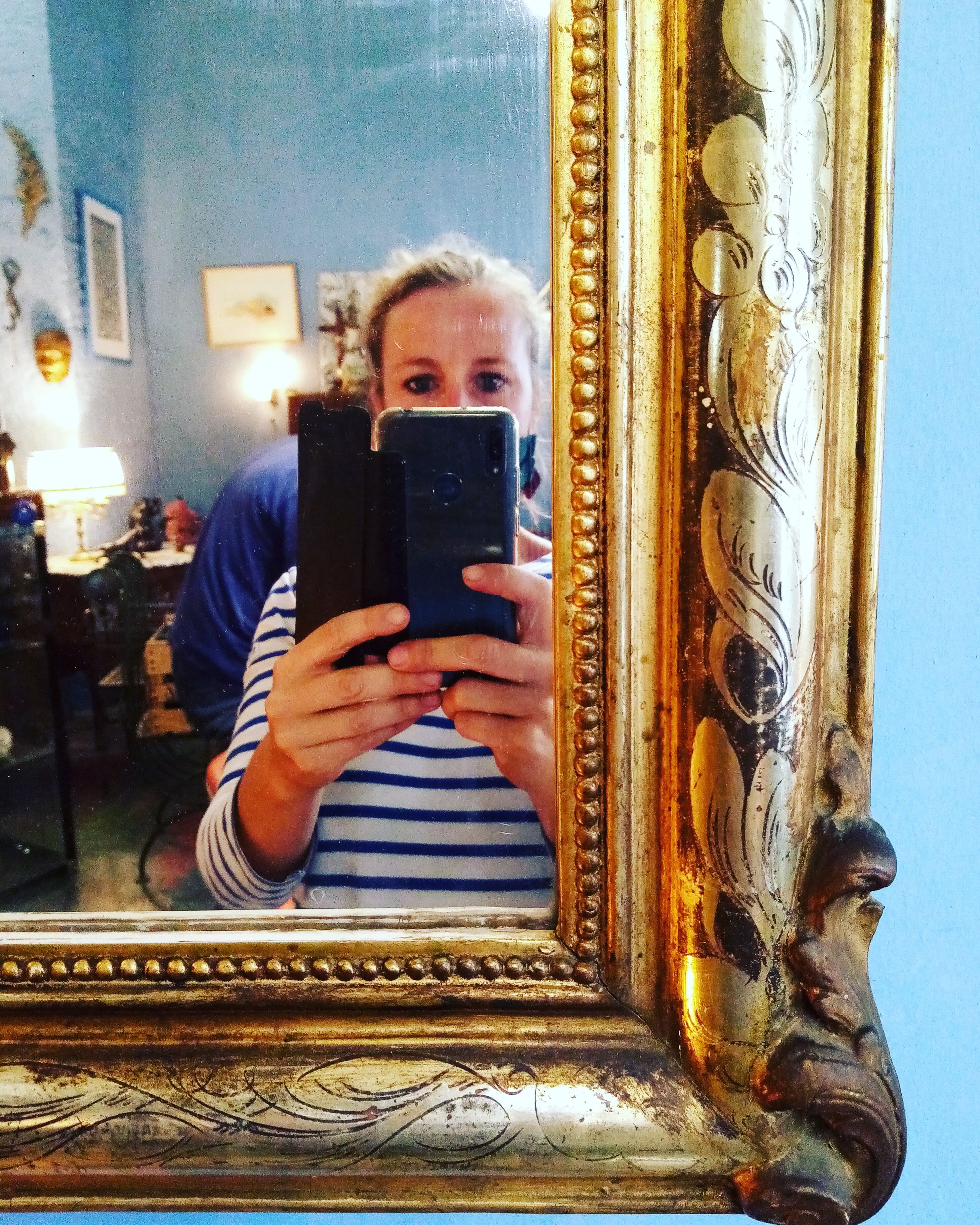 Golden mirror  - 127x70cm