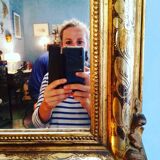 Golden mirror  - 127x70cm