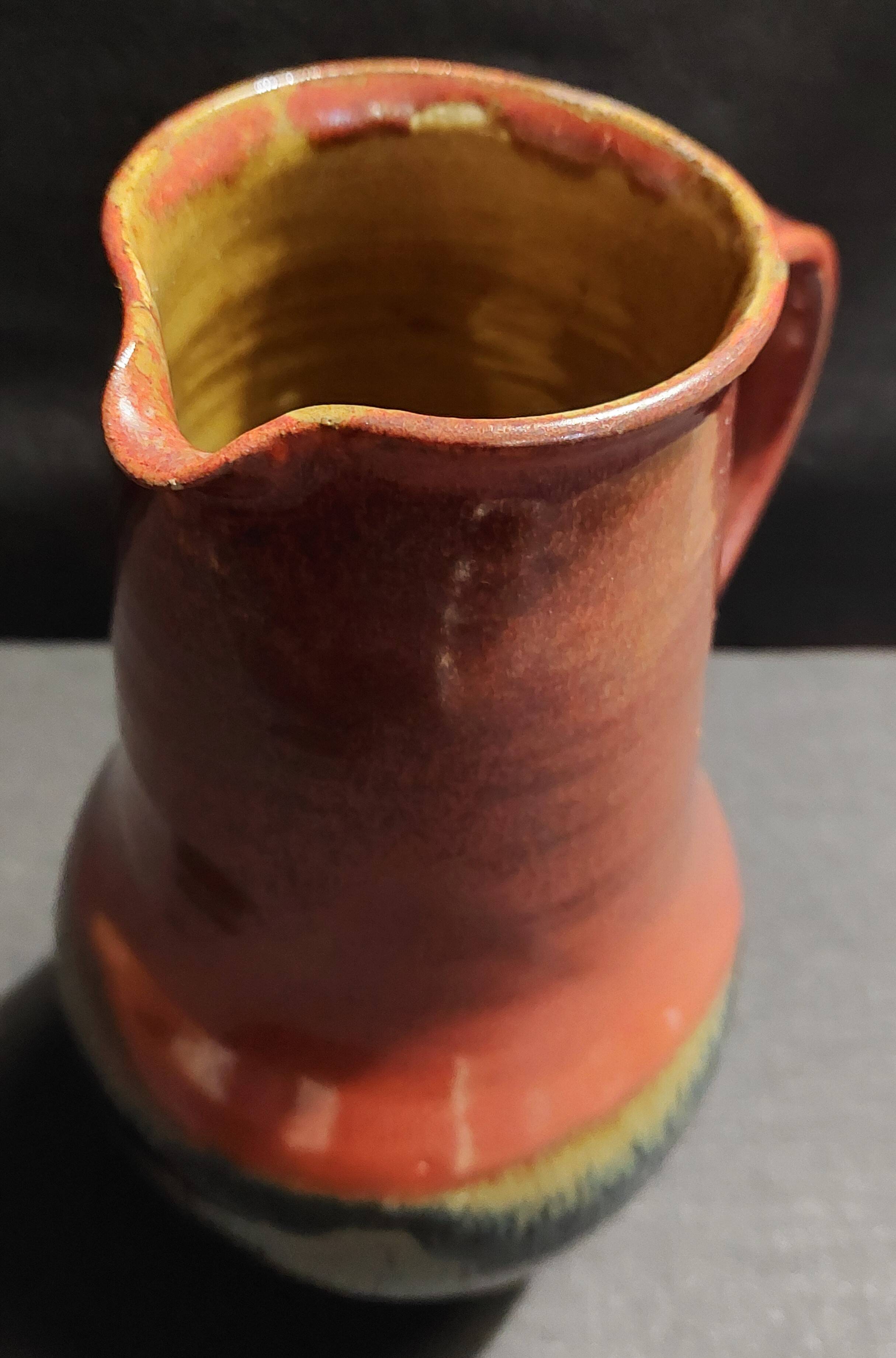 Ceramic 20th century pitcher signed Robert Heraud La Borne Sancerre