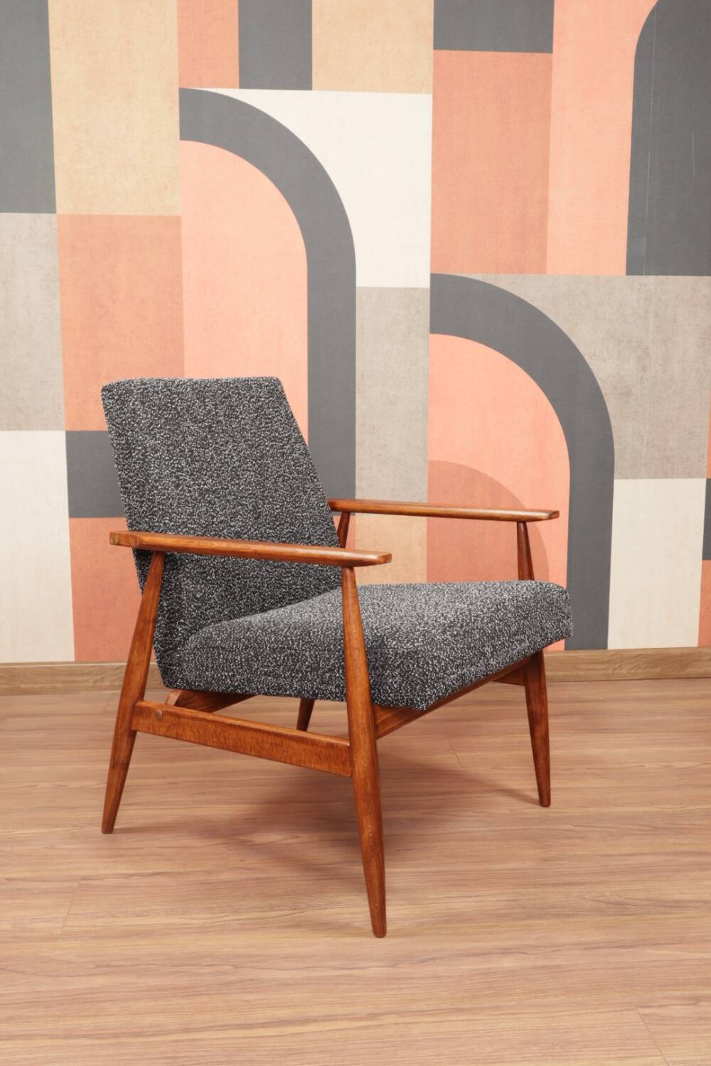 Black and white Scandinavian design armchair Granola by H. Lis