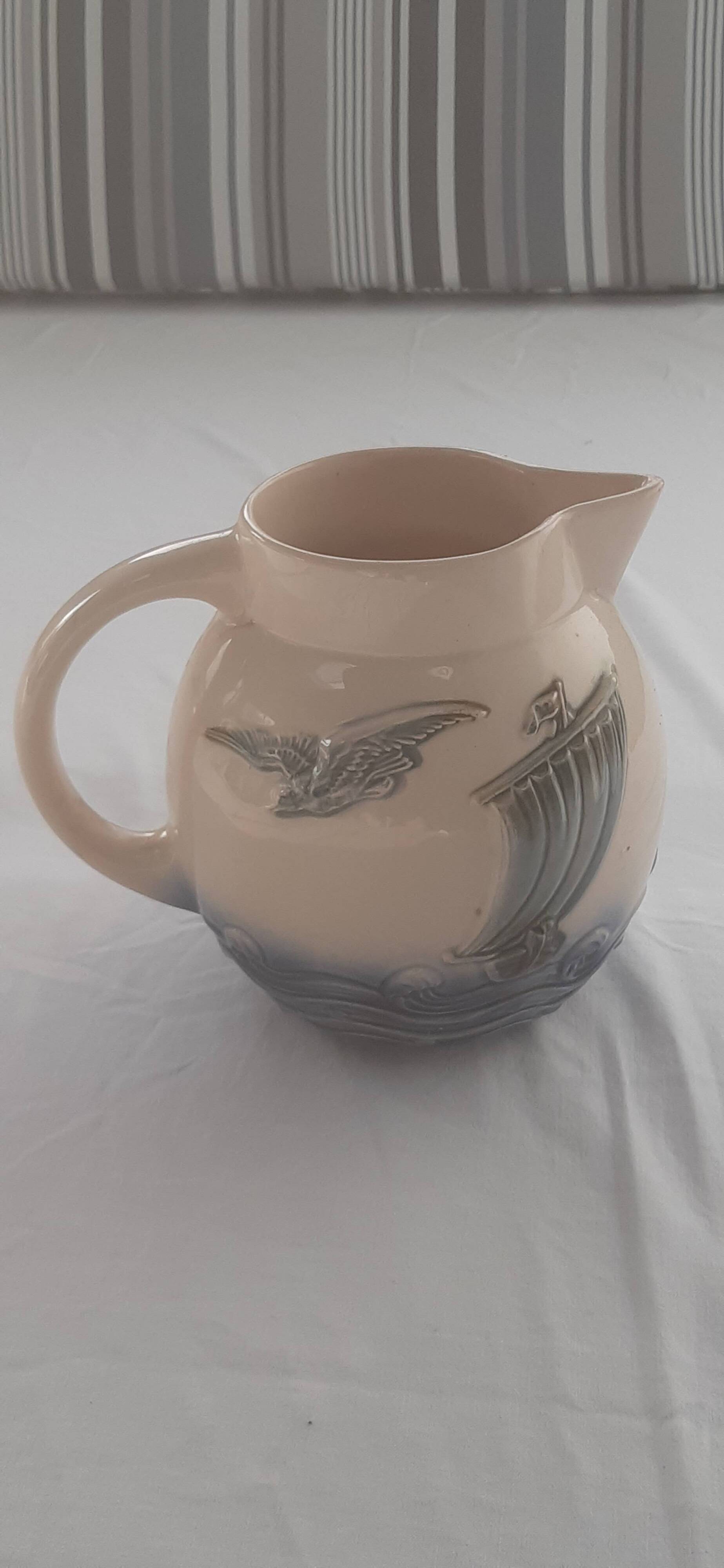 Old ceramic water pitcher slip Digoin France