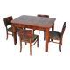 Art Deco Dining Set in Beech, Spruce and Walnut Veneer, Czech, 1920s, Set of 5