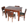 Art Deco Dining Set in Beech, Spruce and Walnut Veneer, Czech, 1920s, Set of 5