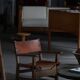 Pair of Spanish brutalist armchairs from the 1960s, wood and leather.
