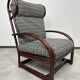 Fauteuil à oreilles en bambou de style milieu du siècle avec tabouret par Gervasoni