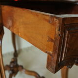 Louis XV style console living room table in walnut
