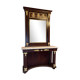 Console en acajou et dorure partielle de l'Empire italien avec miroir et plateau en marbre de Carrare, fin du XVIIIe siècle.