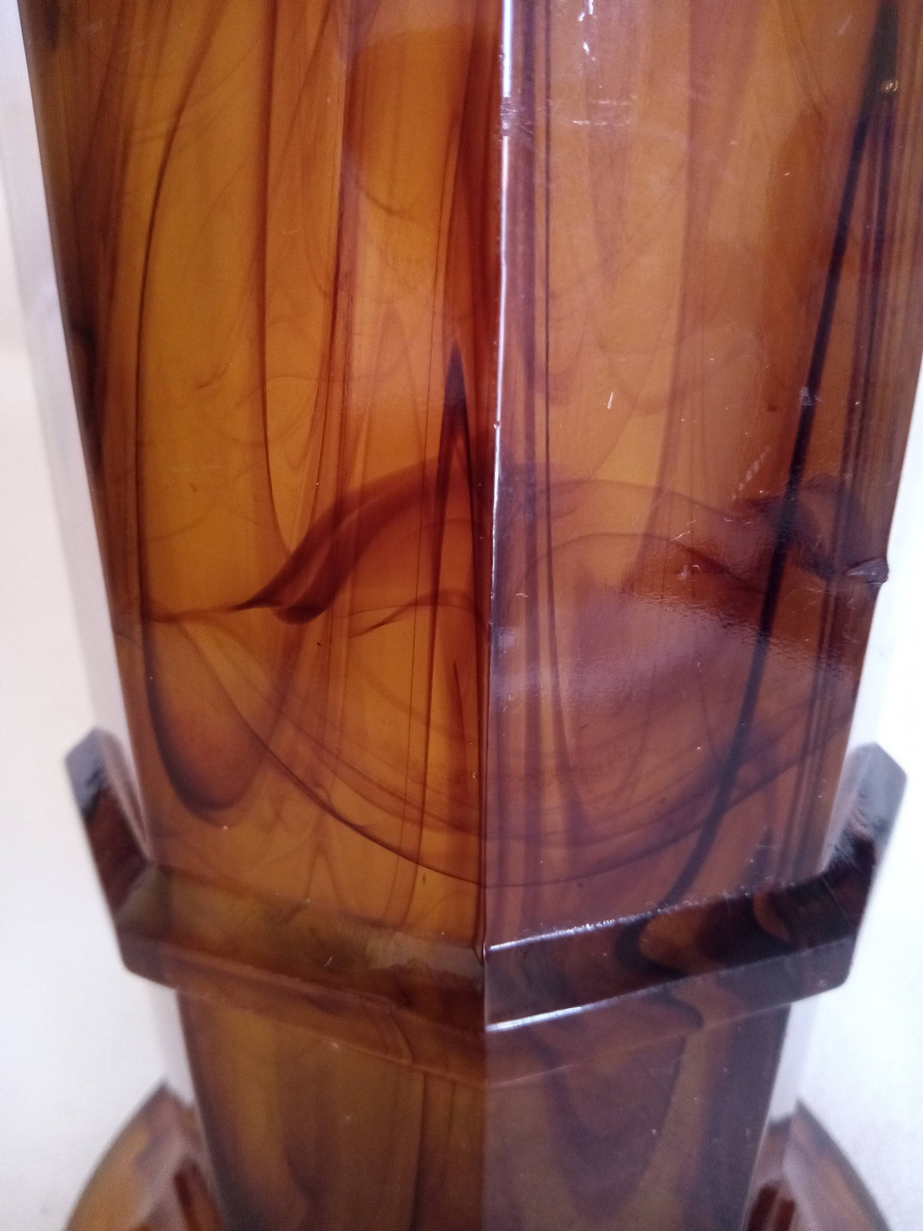 George Davidson "cloud glass", 1922 - Art Deco vase in amber colored glass