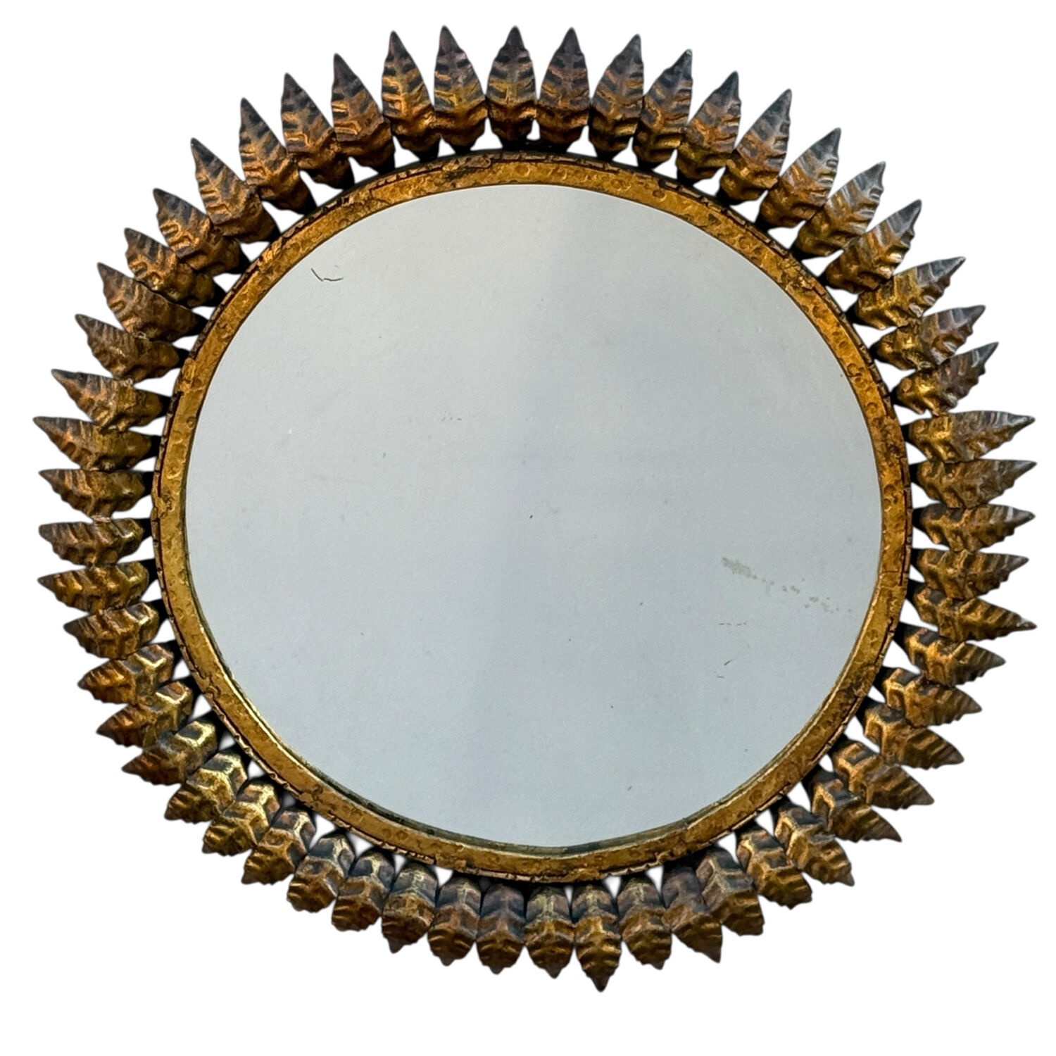 1950s Italian wrought iron sun mirror
