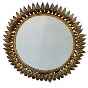 1950s Italian wrought iron sun mirror