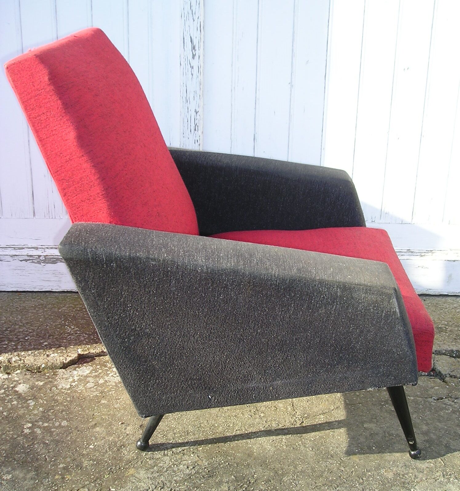 Vintage red and gray armchair 1960