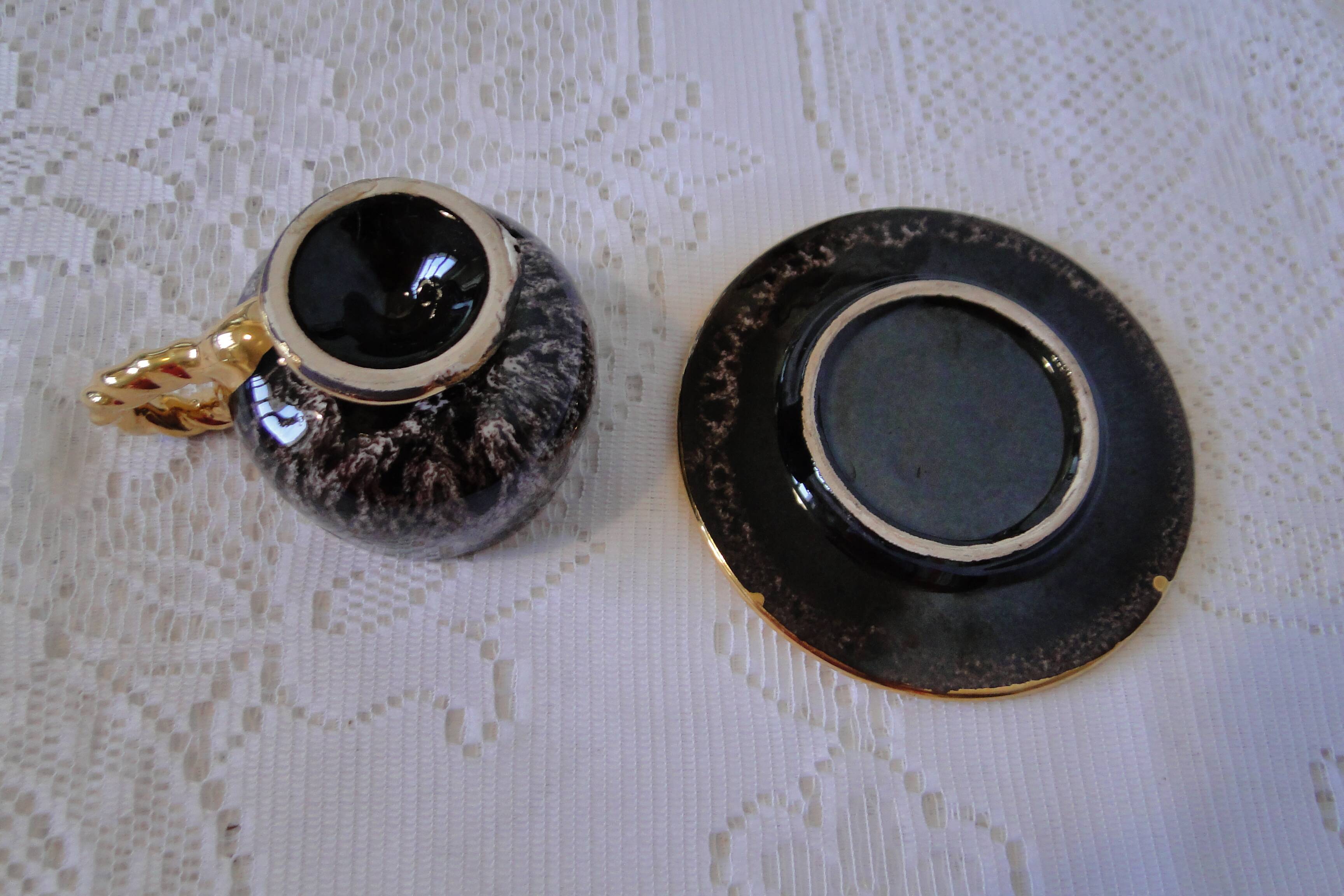 Vallauris marius giurge ceramic coffee cup and saucer