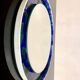 Hand-painted round ceramic art wall mirror, Germany 1960s