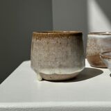 Meeting of three ceramic pieces: ice cup, small cup and small cup