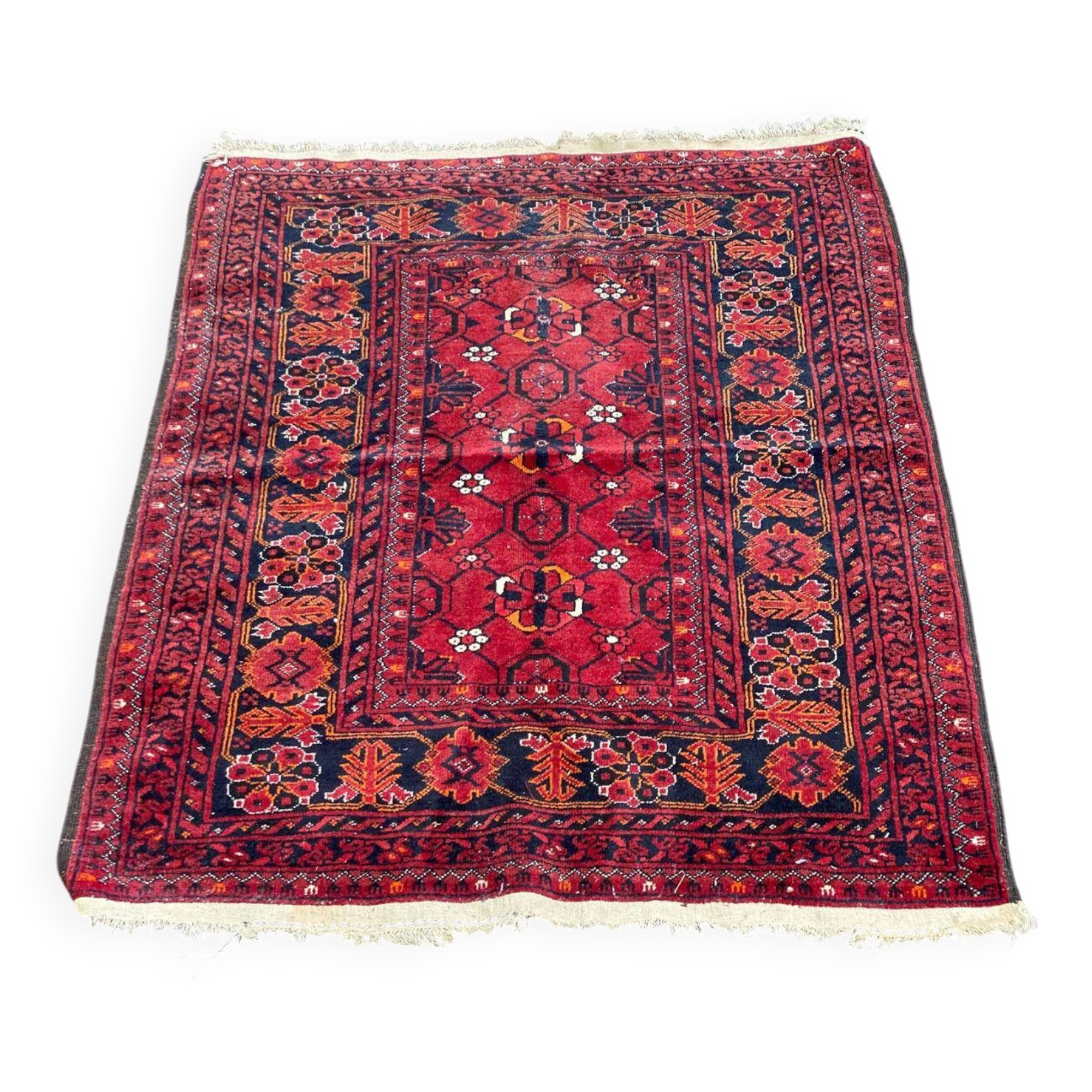 Bright red Bordeaux Persian rug 90x125cm