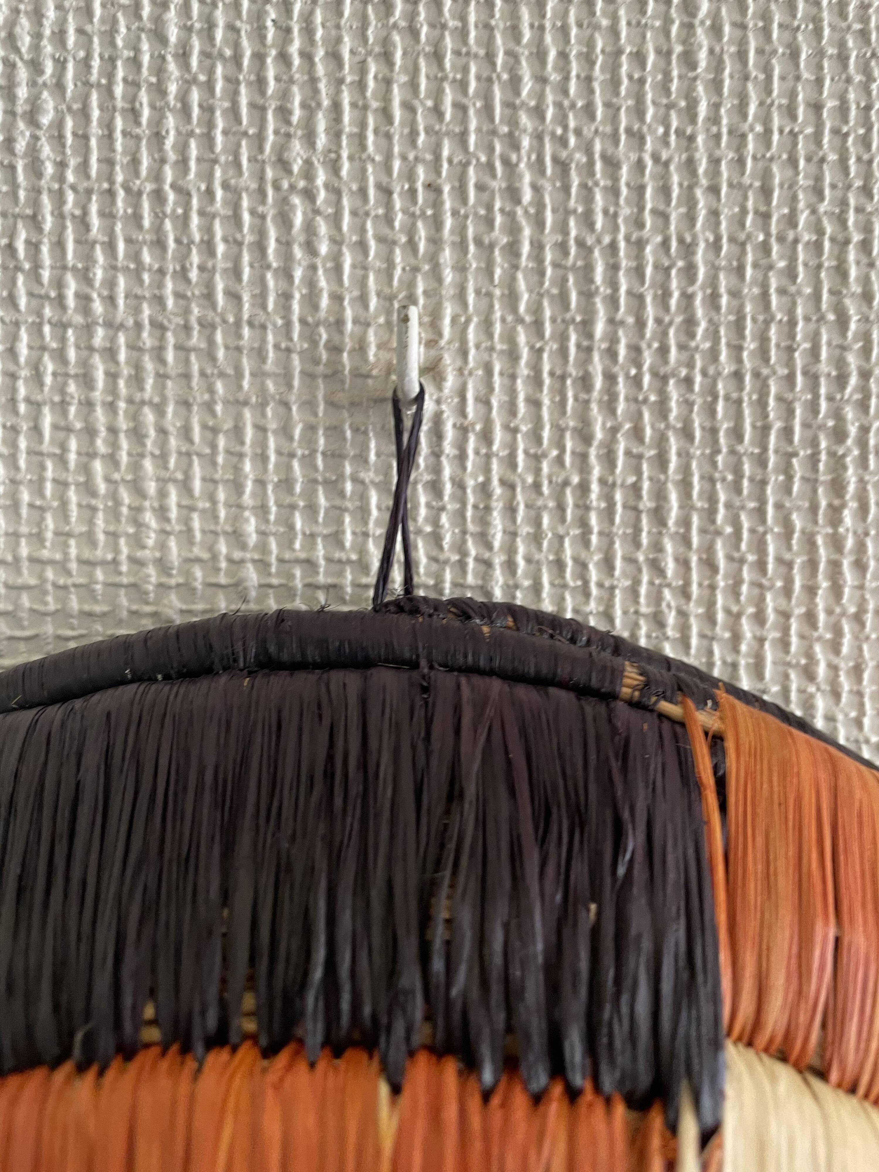 Vintage woven raffia basket