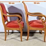 Pair of Cherry Wood Armchairs, Louis Philippe Period – 1st Part 19th