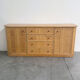 Large coastal rattan and bamboo sideboard credenza, 1980s