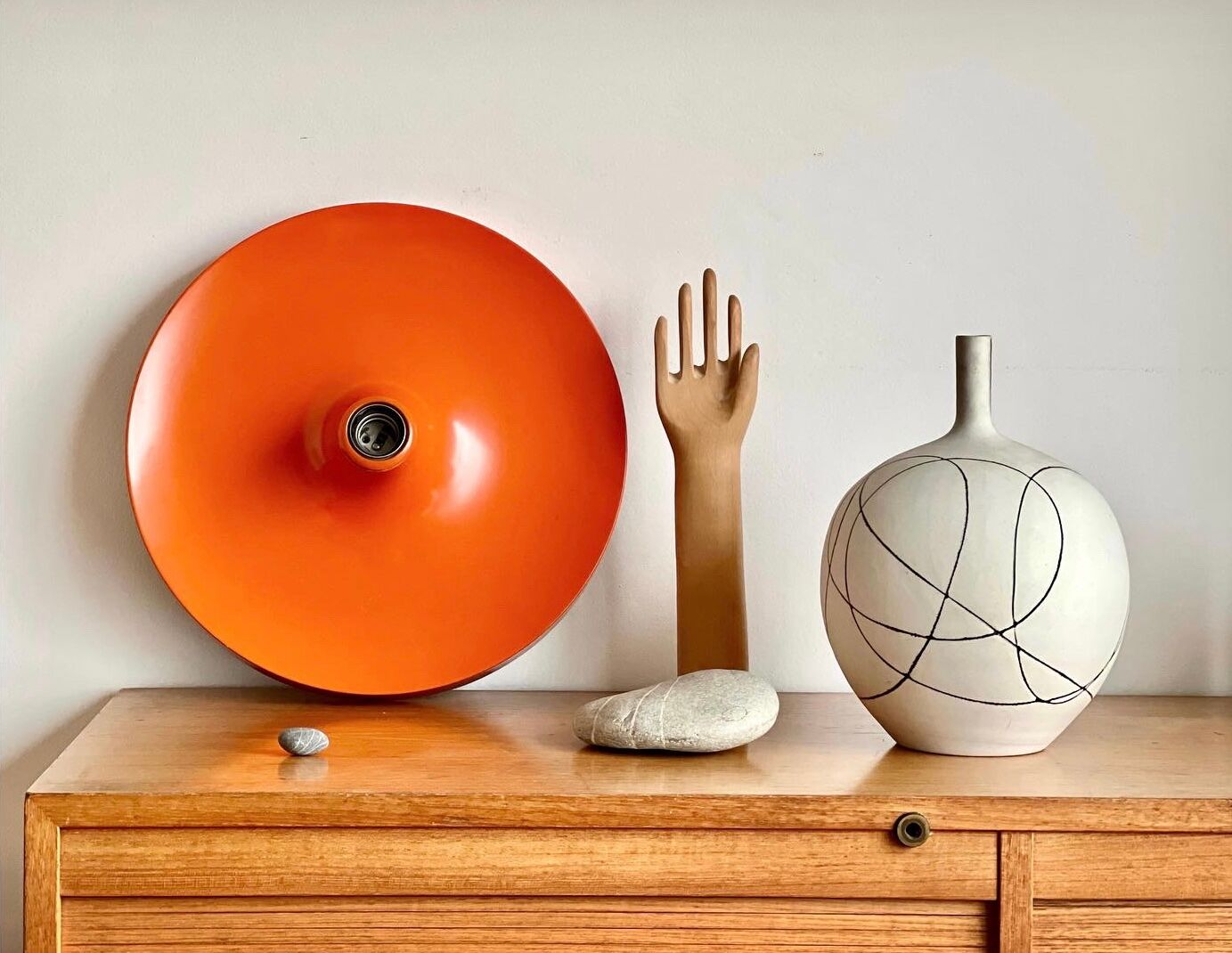 Orange wall lamps for Honsel Leuchten, Germany, 1970s, Set of 2