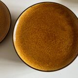 Set of 8 Dieulefit glazed earth plates workshop Mourre Milon 1970