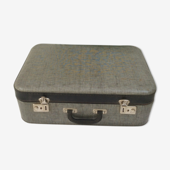 Old gray cardboard suitcase