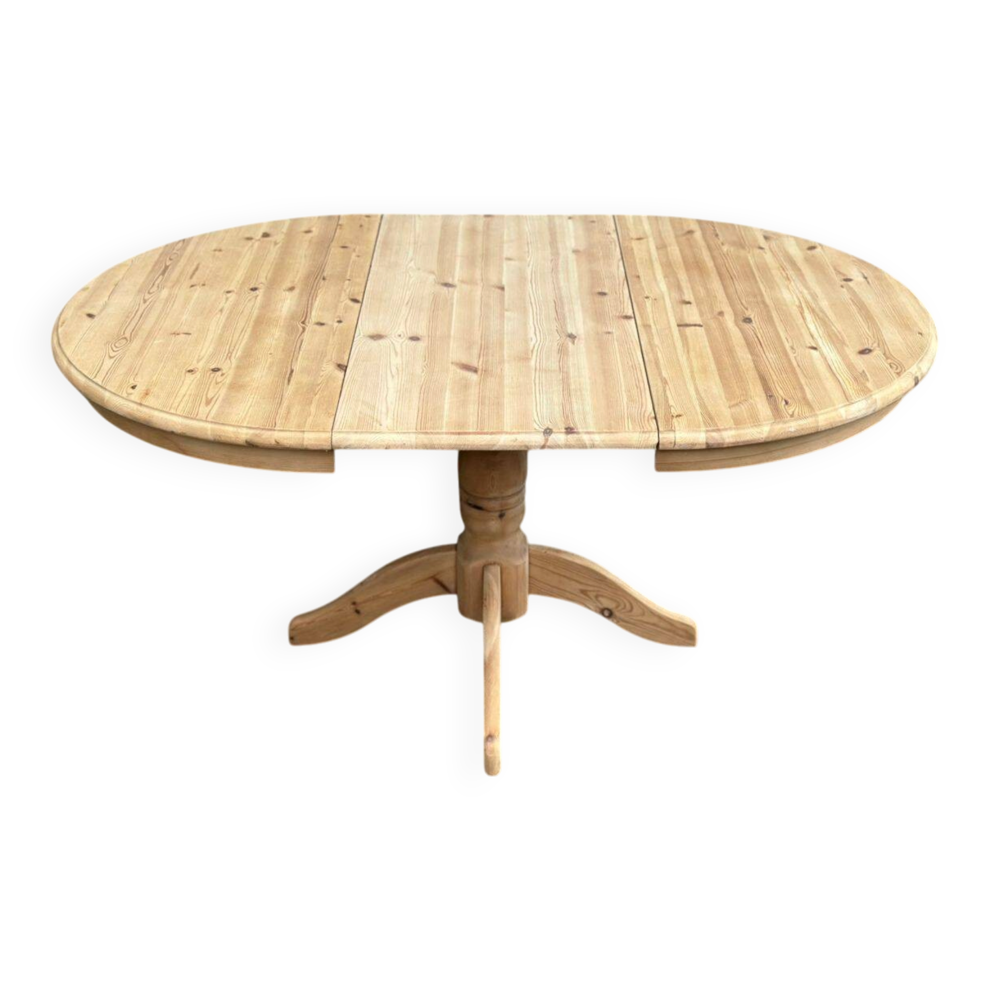 Table de repas ronde extensible en bois massif brut