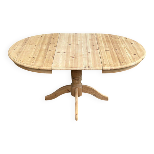 Table de repas ronde extensible en bois massif brut