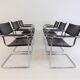 Set of 6 leather cantilever chairs