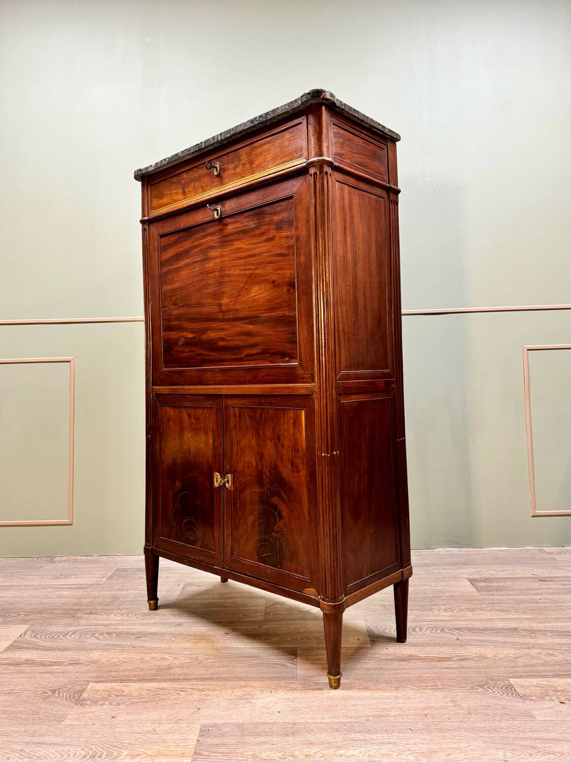 Lady's Secretary In Mahogany Louis XVI XVIII Eme Century