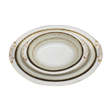 Two luxury porcelain service dishes art japan