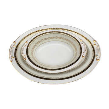 Two luxury porcelain service dishes art japan