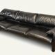 Maralunga 3-seater sofa in black leather by Vico Magistretti for Cassina