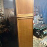 Vintage sliding wardrobe with 2 shelves, Scandinavian inspiration.