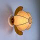 Italian "Cocoon" wall light, resin and pine wood, circa 1970s