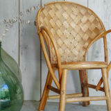 Vintage child armchair in chestnut wood