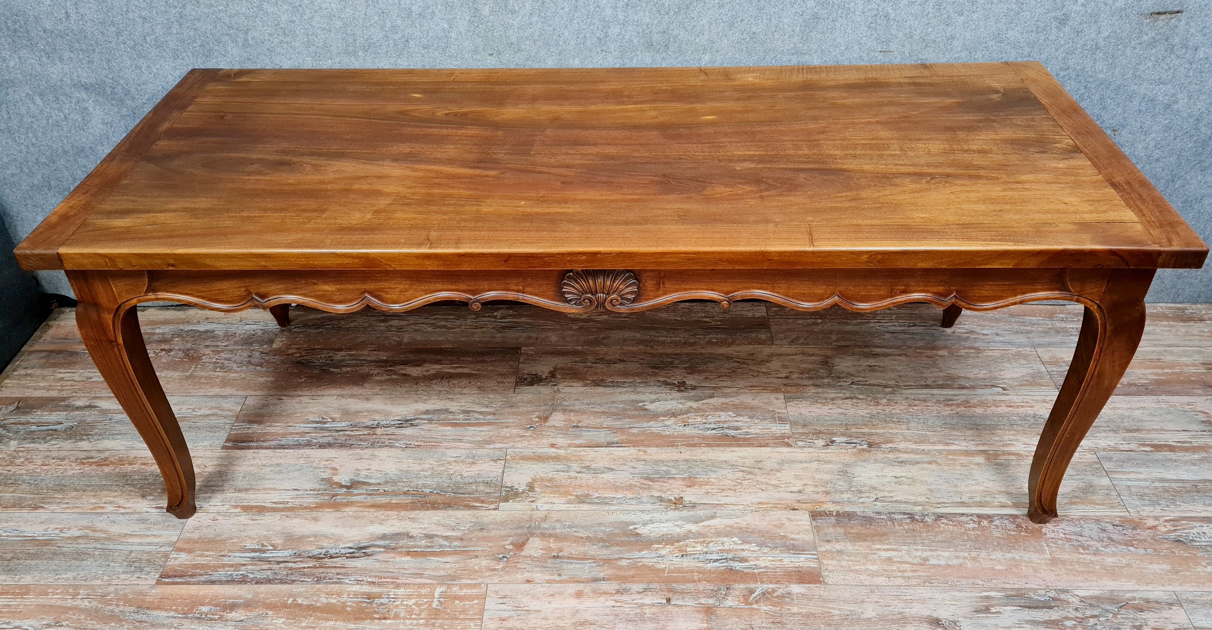Louis XV community table in solid walnut around 1880-1900
