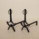 Pair of modernist wrought iron fire dogs