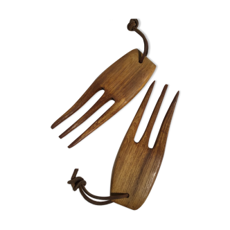 Cutlery exotic wood salad