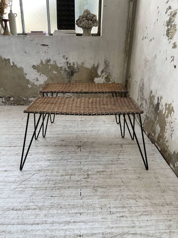 Duo de tables osier RaouDuo de tables osier Raoul Guysl Guys
