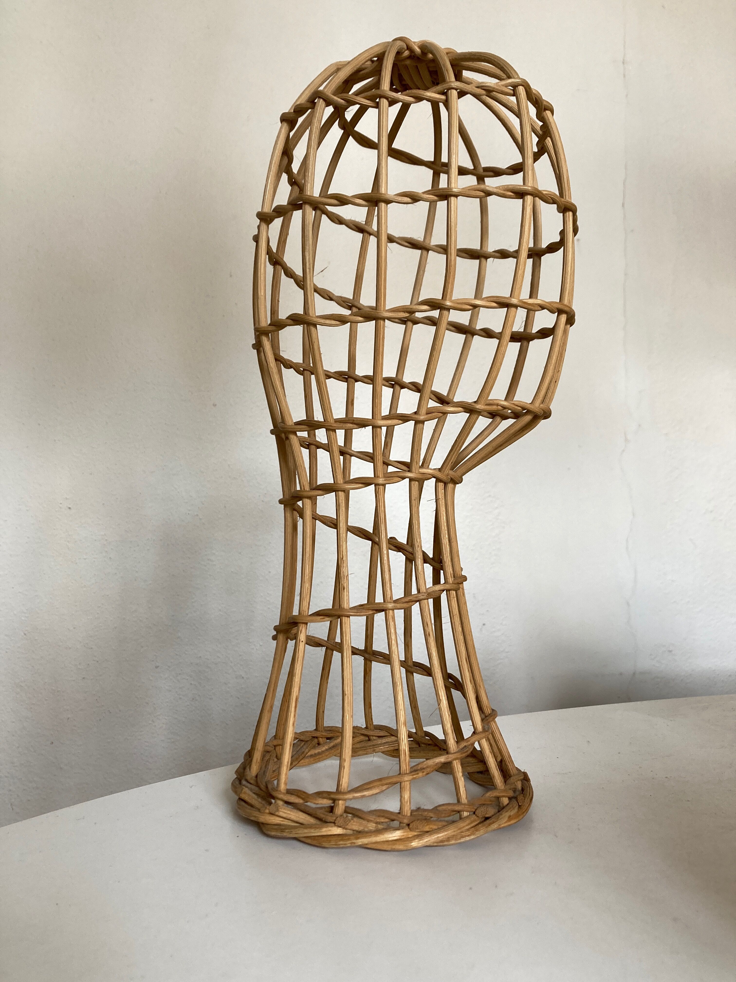 Rattan mannequin head 1960