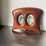 Antique  art nouveau mahogany double frame wood