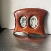 Antique  art nouveau mahogany double frame wood