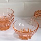 Set of 4 small cups of old pink color