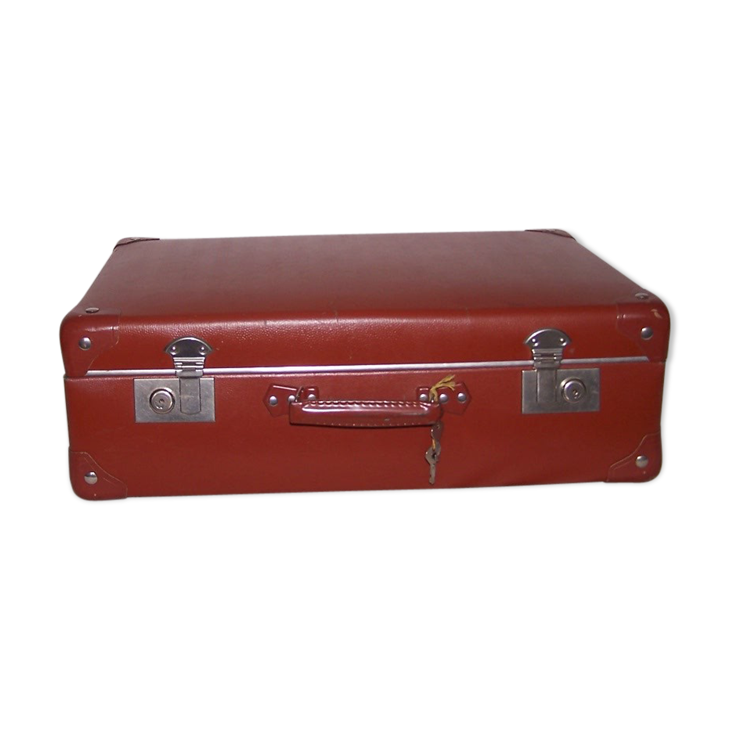 Brown vintage suitcase 50s