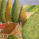 Naive painting Normandy Bouquet