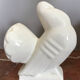 Pair of bookends in ceramic art deco cracked pigeons signed