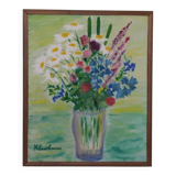 Original Swedish Oil on Canvas – “Bright Bouquet” by K. Evert Larsson