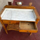 Walnut and marble dressing table, mercury mirror, circa 1850.