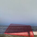 Rectangular tray in red metal mesh 1980